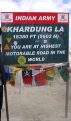 Khardung La Pass - more than 18000 ft high, apparently