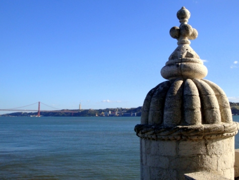 A Turret of the Torre de Belem, Lisbon stands tall